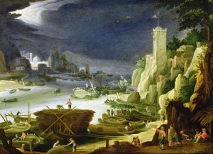 Een Bergachtig Estuarium Landschap